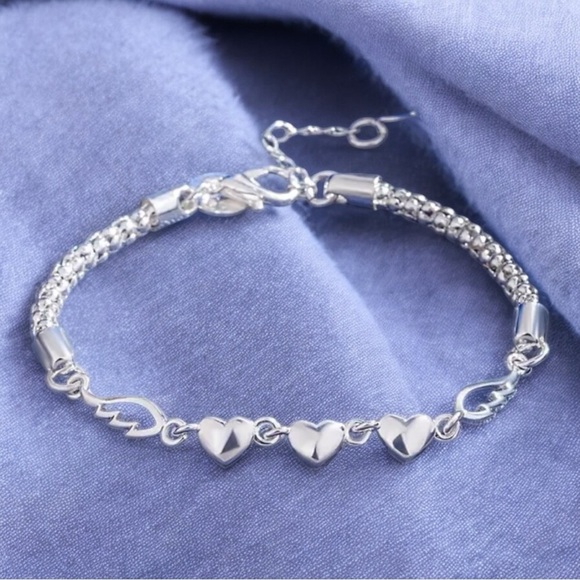 Heart Bracelet Sterling Silver - Picture 1 of 2